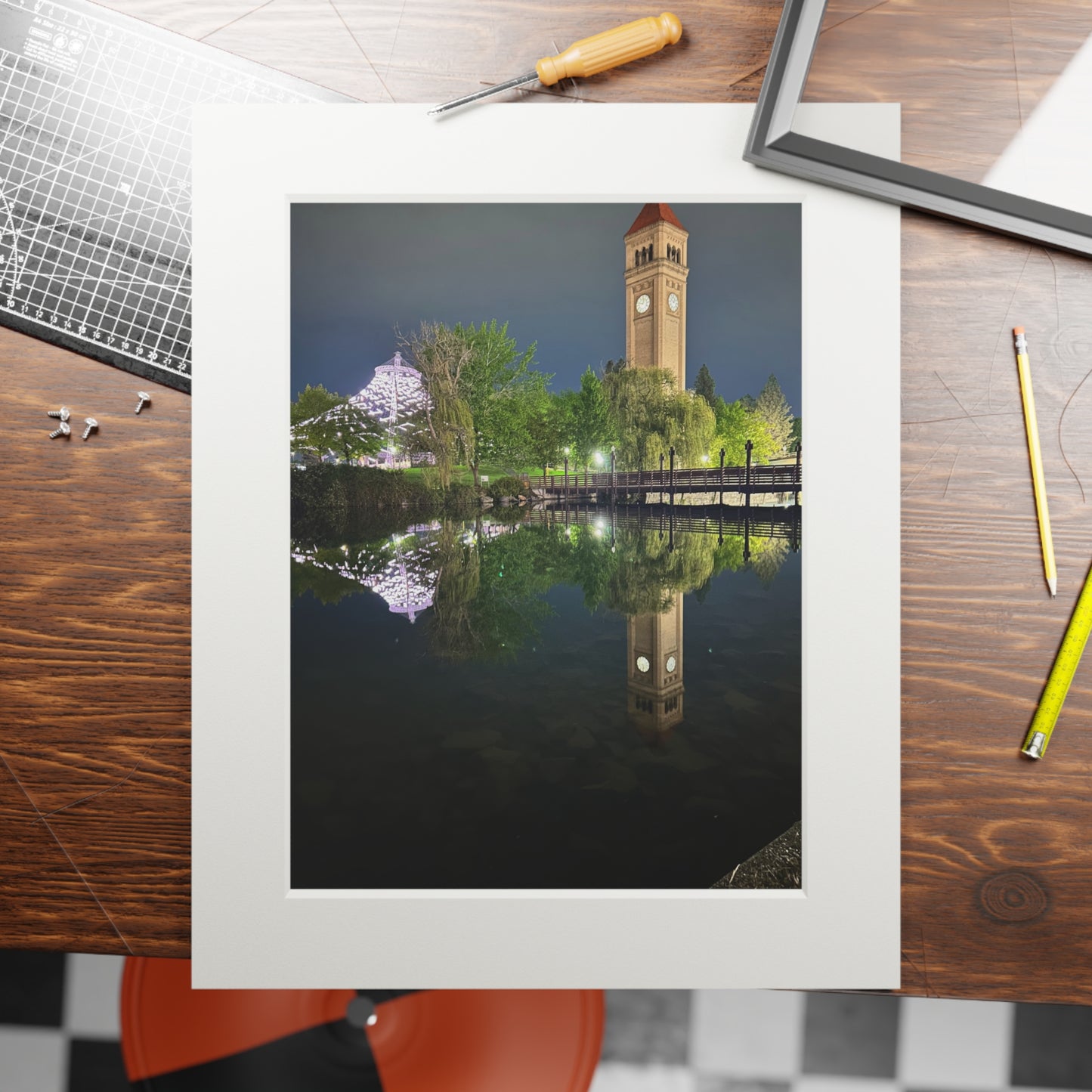 Framed Fine Art Print - Nighttime Reflections, Home Decor, Wall Art, Gift for Art Lovers, Modern Interior Design